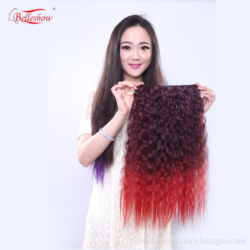 Hot sellhair clip in extension Afro wave clip in hair extension synthetic clip in curly hair extension for black women